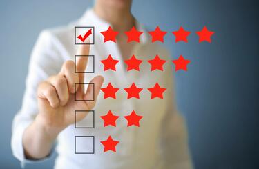 Selecting a five-star rating Star rating system