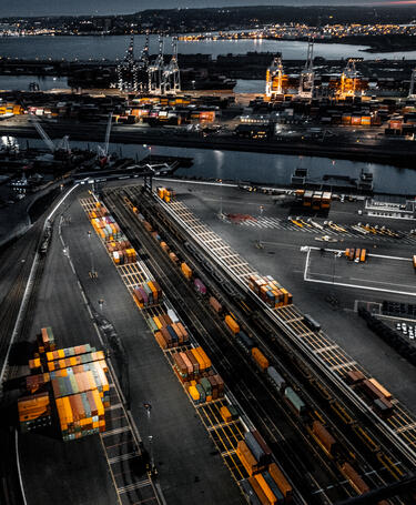 many containers at a port transportation global supply chain