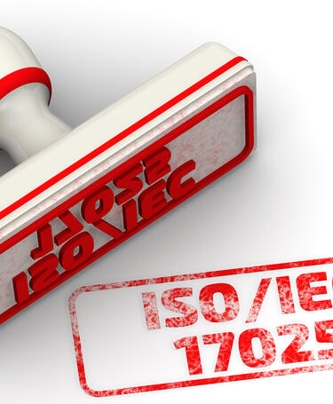 Stamp with red ink ISO IEC 17025 qualitynews quality cqi ukas
