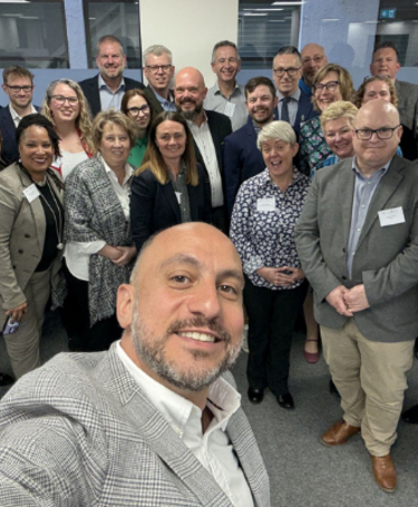 Council members 2025 Rashad Issa, Chair, CQI Board of Trustees takes a selfie with the CQI Council members