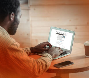 A person on a laptop