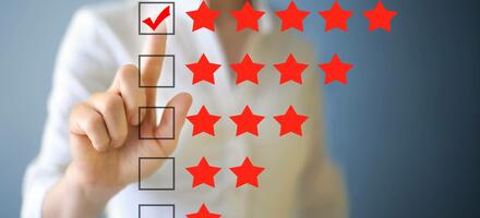 Selecting a five-star rating Star rating system