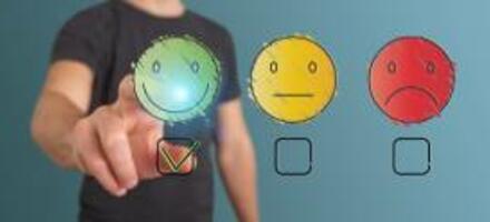 Different facial expressions for registering happiness and disatisfaction