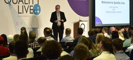 Vince Desmond, CEO, welcoming Quality Live 25 delegates
