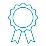 Blue rosette badge